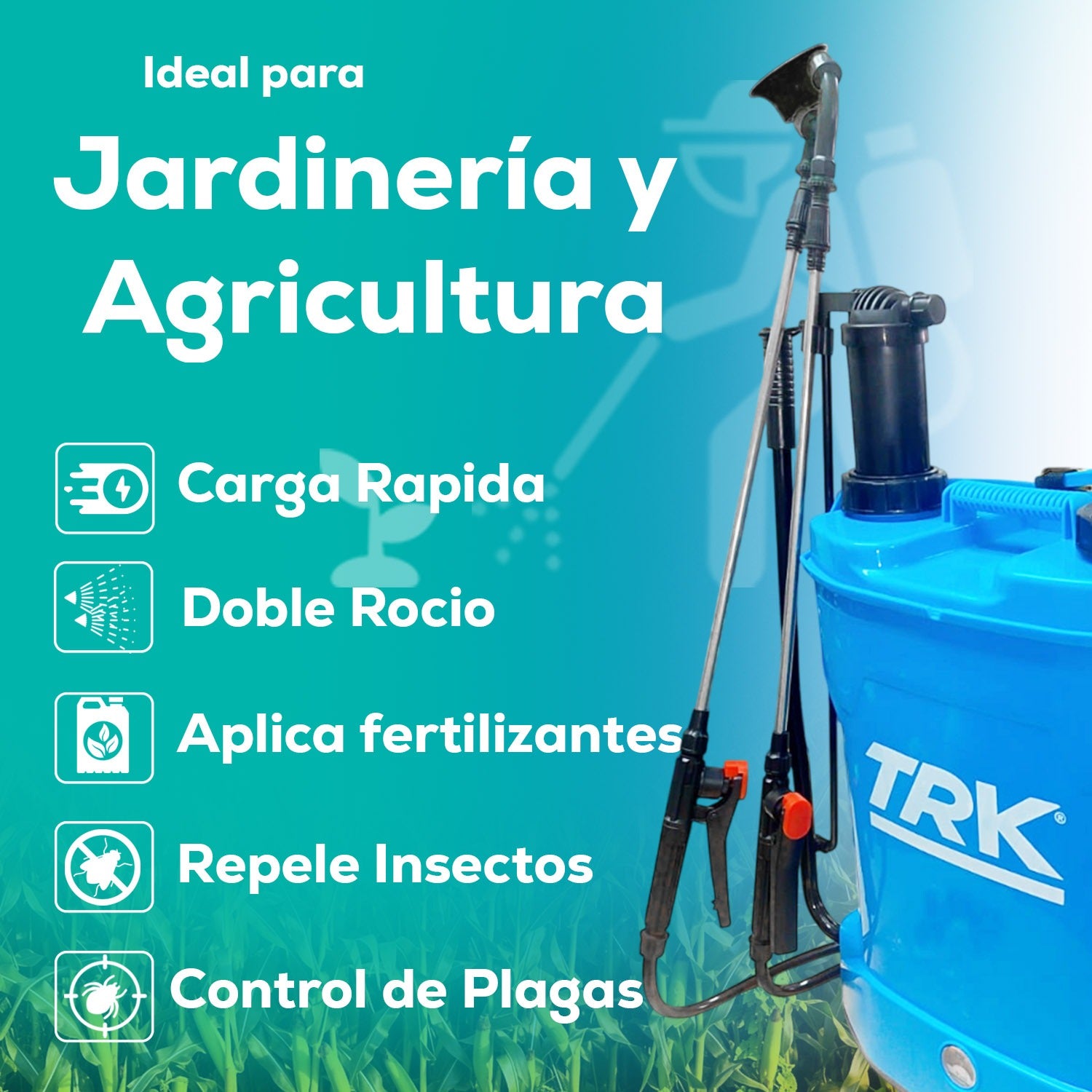 Aspersora Fumigador Eléctrico De Mochila 20 Litros TRK