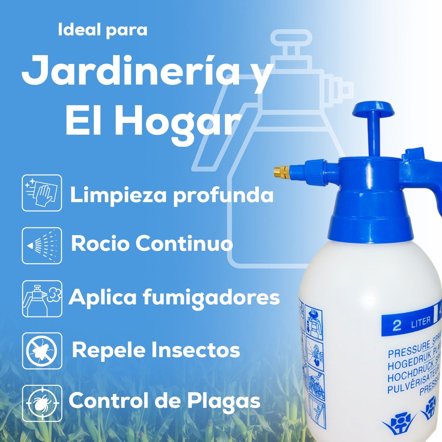 Aspersora Fumigadora Manual Agrícola 2 Litros TRK