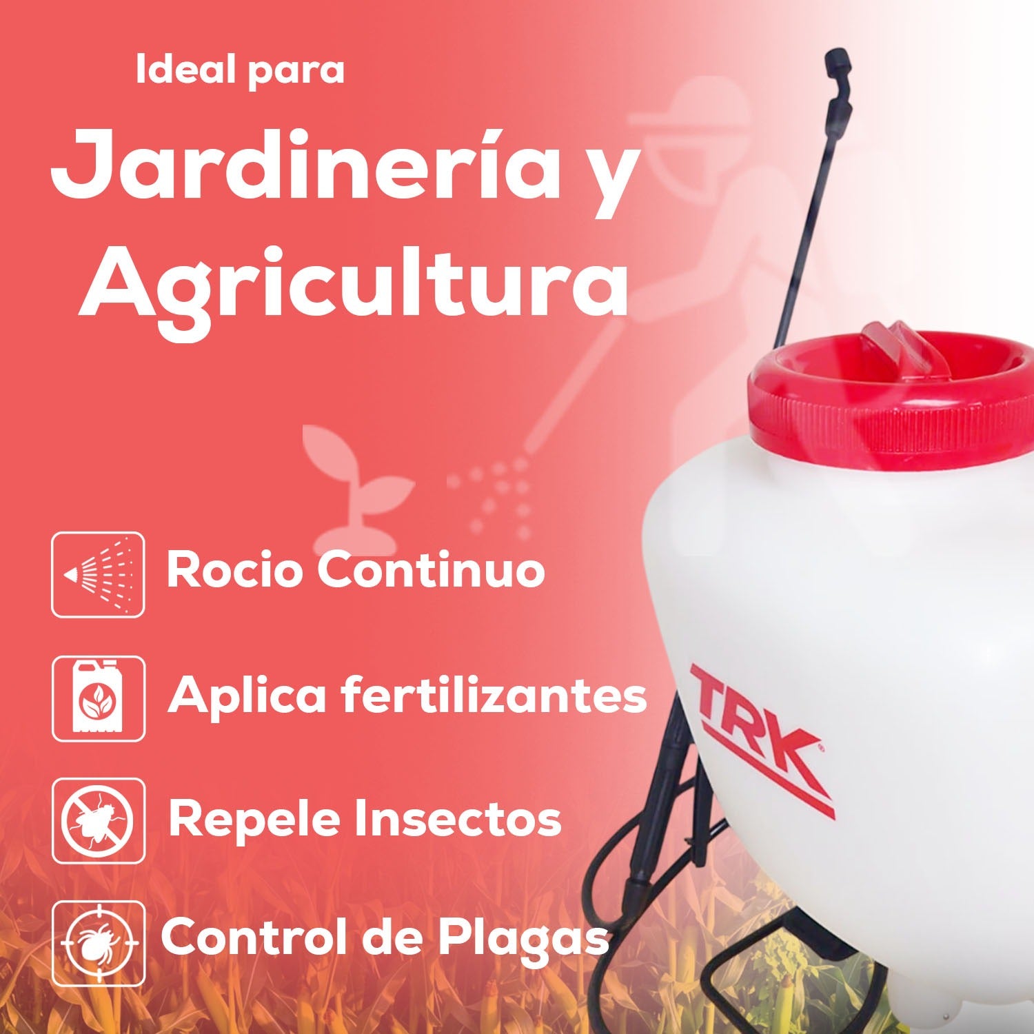 Aspersora Fumigadora Manual De Mochila 15 Litros TRK