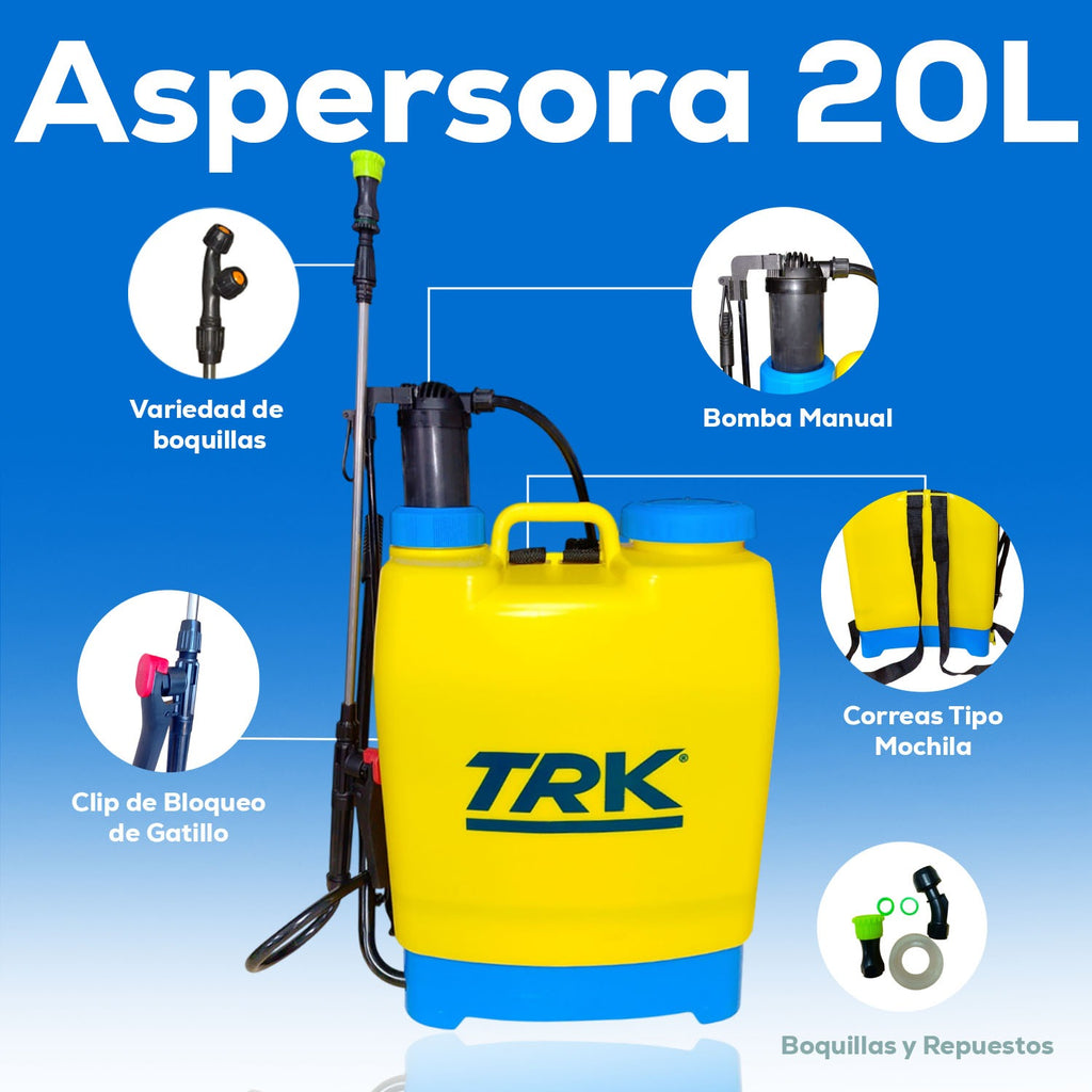 Aspersora Fumigadora Manual Mochila 20 Litros TRK