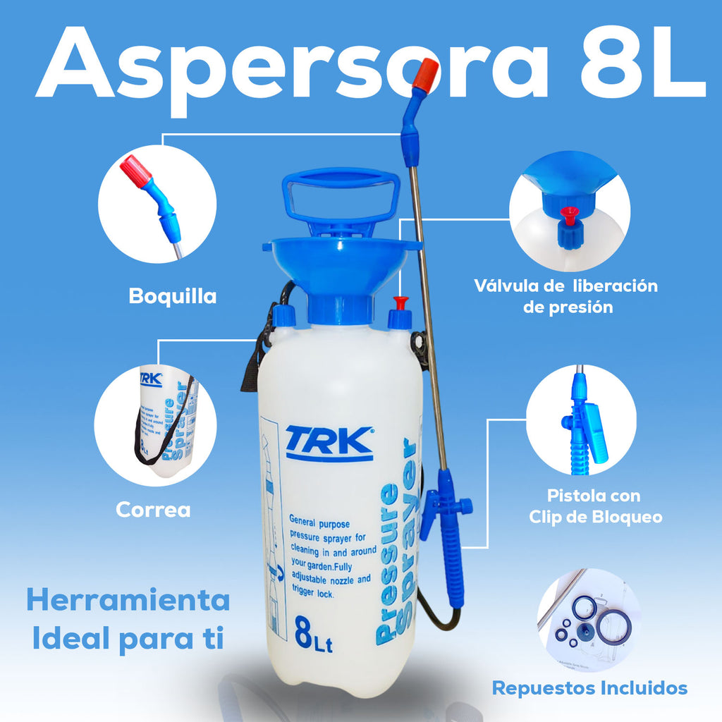 Aspersora Fumigadora Manual Agrícola 8 Litros TRK